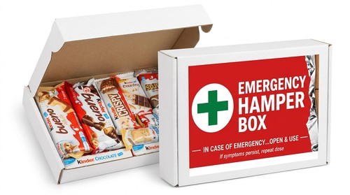 Hamper box emergancy chocolate - box,